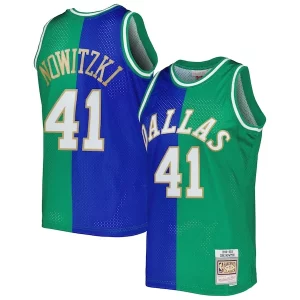 Dirk Eye - catching Nowitzki Dirk Nowitzki Hardwood Classics 1998/2019 Split Swingman Jersey Blue/Green