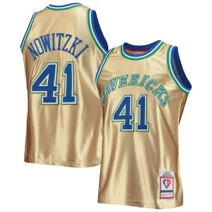 Dirk Nowitzki Dallas Mavericks 75th Anniversary Fabulous 1998/99 Hardwood Classics Swingman Jersey Gold