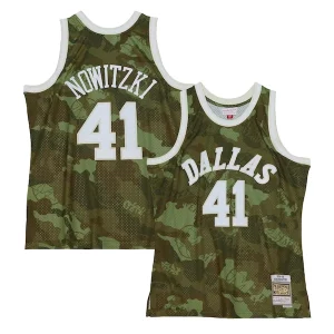 Dirk Nowitzki Dallas Mavericks Hardwood Classics 1998/99 Ghost Green Swingman Jersey Camo Eye - catching