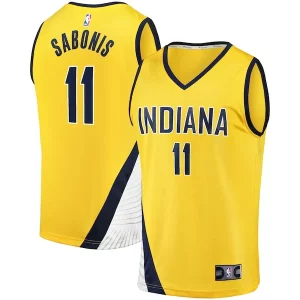 Domantas Sabonis Indiana Pacers Fast Break Replica Jersey Statement Edition Gold Chic