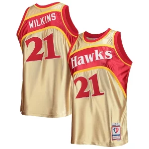 Dominique Wilkins Atlanta Hawks 75th Anniversary 1986/87 Hardwood Classics Swingman Jersey Stylish Gold