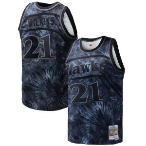 Dominique Wilkins Atlanta Hawks Hardwood Classics 1986/87 Tie Chic Dye Swingman Jersey Black