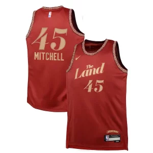 Donovan Mitchell Cleveland Cavaliers Nike Youth Swingman Replica Jersey Fabulous City Edition Wine
