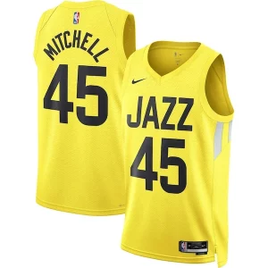 Donovan Mitchell Utah Jazz Fabulous Nike Unisex Swingman Jersey Icon Edition Gold