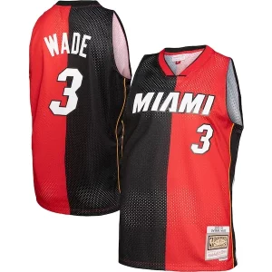 Dwyane Wade Miami Heat Big & Tall Hardwood Classics 2005/06 Split Swingman Fabulous Jersey Black/Red
