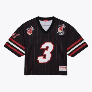 Dwyane Wade Miami Heat x DANNIJO Women's Cropped Football Fashion Unique Jersey Black