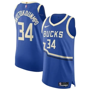 Giannis Antetokounmpo Milwaukee Bucks Nike 2024/25 Authentic Player Elegant Jersey City Edition Royal