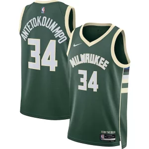 Giannis Antetokounmpo Milwaukee Bucks Nike Unisex Unique Swingman Jersey Icon Edition Hunter Green/White