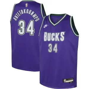 Giannis Antetokounmpo Milwaukee Bucks Nike Youth 2022/23 Swingman Jersey Purple Trendy Classic Edition