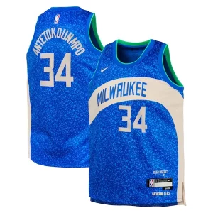 Giannis Antetokounmpo Milwaukee Bucks Nike Youth Swingman Trendy Replica Jersey City Edition Royal