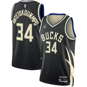 Giannis Chic Antetokounmpo Milwaukee Bucks Jordan Brand Unisex Swingman Jersey Statement Edition Black