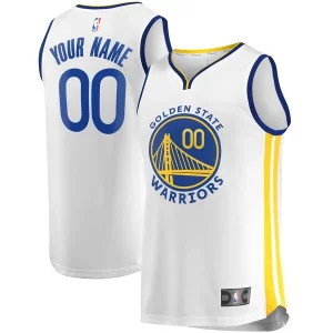 Golden Gorgeous State Warriors Fast Break Custom Replica Jersey White Association Edition/Royal
