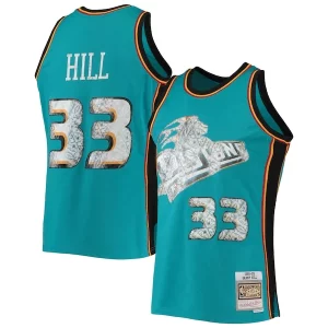 Grant Hill Detroit Pistons 1998/99 Hardwood Classics NBA 75th Anniversary Diamond Swingman Jersey Elegant Teal