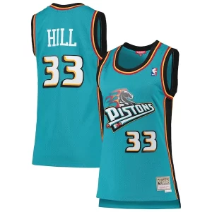 Grant Hill Detroit Pistons Women's 1998/99 Hardwood Classics Premium Swingman Jersey Teal