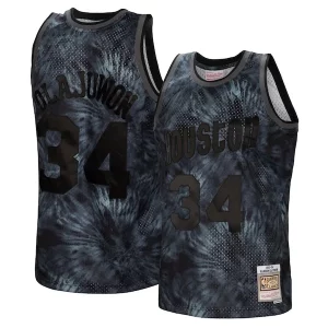 Hakeem Olajuwon Chic Houston Rockets Hardwood Classics 1993/94 Tie Dye Swingman Jersey Black