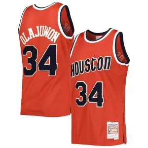 Hakeem Olajuwon Houston Rockets 1993/94 Hardwood Classics Off Court Swingman Jersey Red Trendy