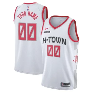 Houston Rockets Elegant Nike 2019/20 Swingman Custom Jersey White City Edition