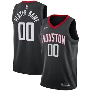 Houston Rockets Nike Swingman Custom Jersey Black Premium Statement Edition