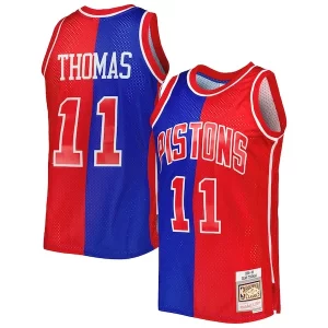 Isiah Thomas Stylish Isiah Thomas Hardwood Classics 1988/89 Split Swingman Jersey Blue/Red