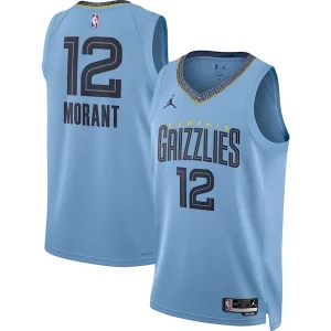 Ja Morant Memphis Grizzlies Jordan Brand Unisex Swingman Premium Jersey Statement Edition Light Blue