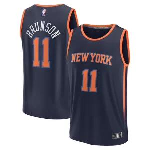 Jalen Fabulous Brunson New York Knicks Youth Fast Break Replica Player Jersey Statement Edition Navy