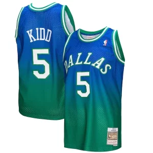 Jason Kidd Elegant Dallas Mavericks 1994/95 Hardwood Classics Fadeaway Swingman Player Jersey Green/Navy