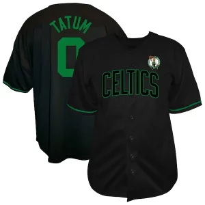 Jayson Tatum Boston Celtics Gorgeous Profile Big & Tall Name & Number Button Up Jersey Black