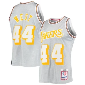 Jerry West Los Angeles Lakers 75th Anniversary 1971/72 Hardwood Classics Swingman Jersey Gorgeous Silver