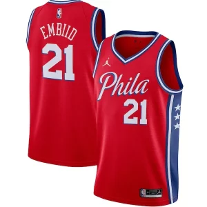 Joel Embiid Philadelphia 76ers Eye - catching Jordan Brand 2020/21 Swingman Jersey Statement Edition Red