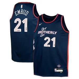 Joel Trendy Embiid Philadelphia 76ers Nike Youth Swingman Replica Jersey City Edition Navy