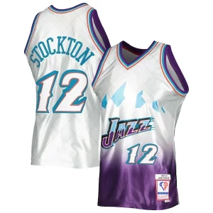 John Stockton Utah Jazz Chic 1996/97 Hardwood Classics 75th Anniversary Swingman Jersey Platinum