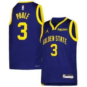 Jordan Premium Poole Golden State Warriors Youth 2022/23 Swingman Jersey Navy Statement Edition