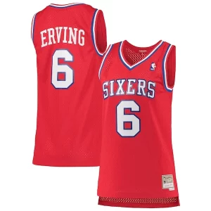 Julius Erving Philadelphia 76ers Women's 1982/83 Hardwood Classics Trendy Swingman Jersey Red
