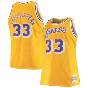 Kareem Abdul Jabbar Los Angeles Lakers 1984/85 Big & Tall Elegant Hardwood Classics Swingman Jersey Gold