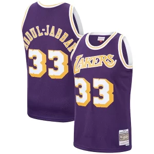 Kareem Abdul Jabbar Los Angeles Lakers Hardwood Classics Fabulous Swingman Jersey Purple/Gold