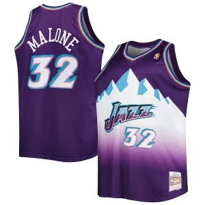 Karl Malone Utah Fabulous Jazz Big & Tall Hardwood Classics 1996/97 Swingman Jersey Purple/White