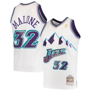 Karl Malone Utah Jazz 1996/97 Hardwood Eye - catching Classics Swingman Jersey White