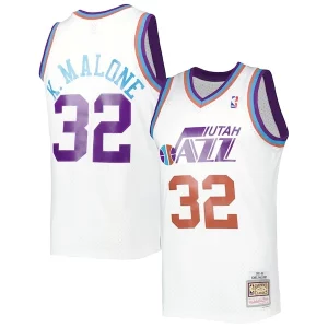 Karl Malone Utah Jazz Stylish 1991/92 Hardwood Classics Reload 3.0 Swingman Jersey White
