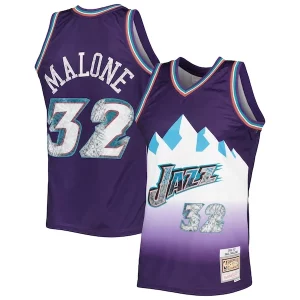 Karl Malone Utah Trendy Jazz 1996/97 Hardwood Classics NBA 75th Anniversary Diamond Swingman Jersey Purple