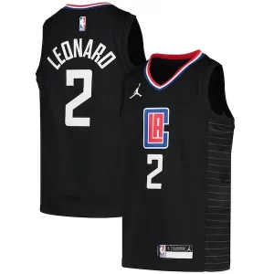 Kawhi Leonard LA Clippers Jordan Brand Youth 2020/21 Swingman Player Jersey Black Premium Statement Edition