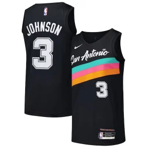 Keldon Johnson San Antonio Spurs Nike Swingman Player Jersey City Edition Gorgeous Black