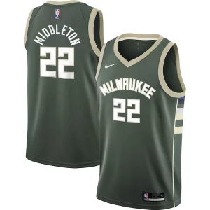 Khris Chic Middleton Milwaukee Bucks Nike Youth 2021/22 Swingman Jersey Icon Edition Hunter Green