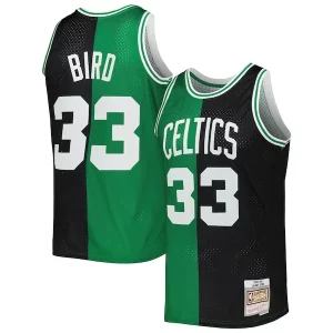 Larry Bird Boston Celtics Hardwood Classics Fabulous 1985/86 Split Swingman Jersey Black/Kelly Green