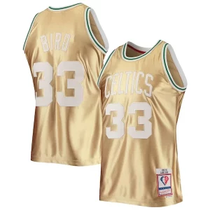 Larry Bird Boston Celtics Premium 75th Anniversary 1985/86 Hardwood Classics Swingman Jersey Gold