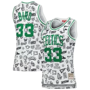 Larry Chic Bird Boston Celtics Women's 1985 Doodle Swingman Jersey White