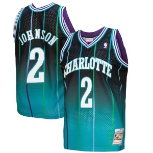 Larry Johnson Charlotte Hornets 1992/93 Hardwood Classics Fadeaway Swingman Player Chic Jersey Teal/Black