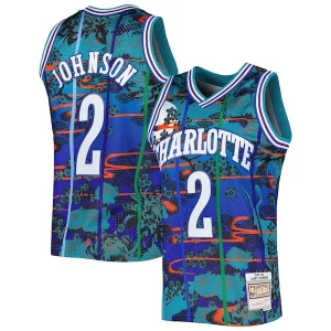 Larry Johnson Charlotte Hornets 1992/93 Hardwood Classics Lunar New Year Swingman Jersey Eye - catching Teal