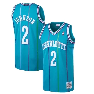 Larry Johnson Charlotte Hornets 1992/93 Hardwood Classics Unique Swingman Jersey Teal