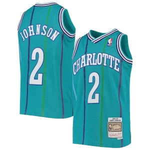 Larry Unique Johnson Charlotte Hornets Youth 1992/93 Hardwood Classics Swingman Jersey Teal