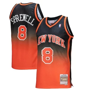 Latrell Sprewell New York Knicks 1998/99 Hardwood Classics Fadeaway Chic Swingman Player Jersey Orange/Black